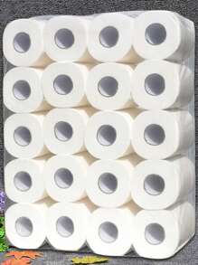20 Rolls 5-ply Thickened Toilet Tissue With Core - White - View 1