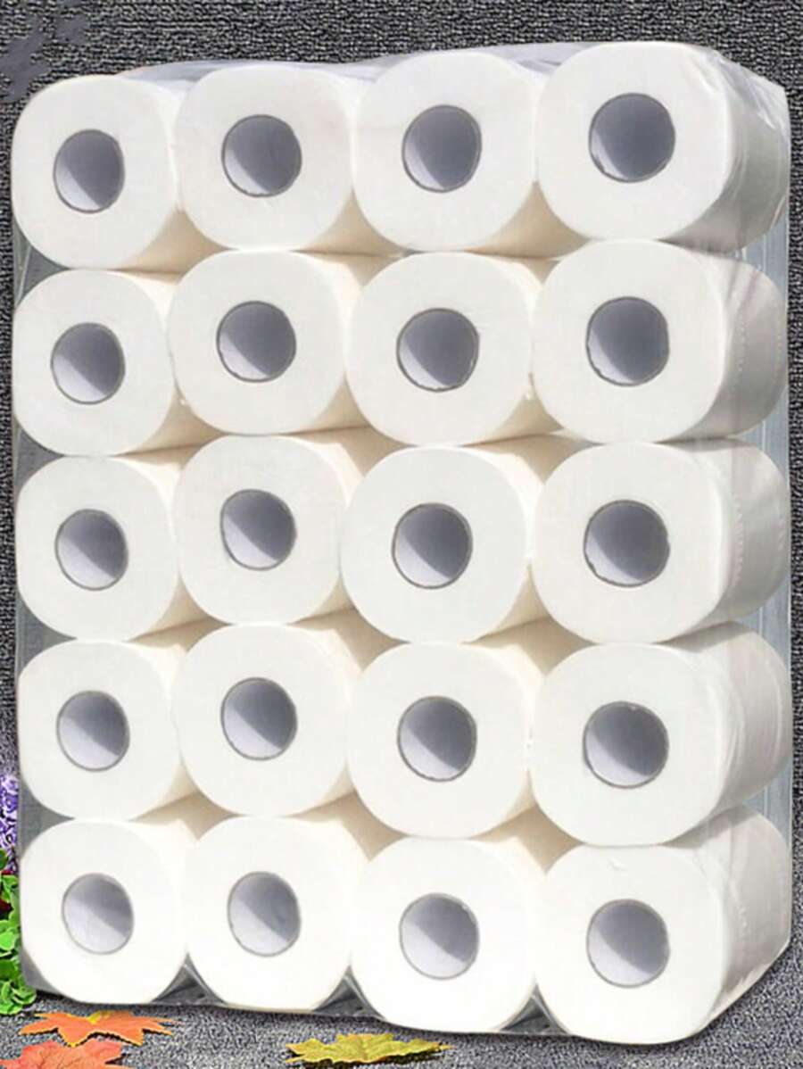 20 Rolls 5-ply Thickened Toilet Tissue With Core - White - View 1
