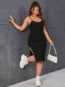 SHEIN EZwear 大碼高衩吊帶洋裝