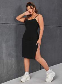 SHEIN EZwear 大碼高衩吊帶洋裝