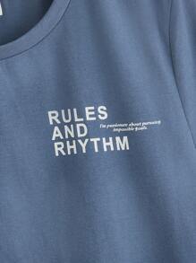 SHEIN Bộ hai mảnh Trai Dây kéo Túi Đồ họa Slogan Giải trí - Nhiều màu - Xem 7