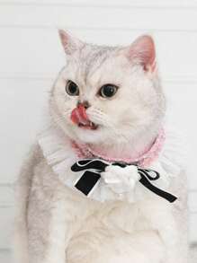 1入組花朵裝飾寵物項鍊適用於狗狗和貓適用於裝飾用品 - 粉色 - 查看 4