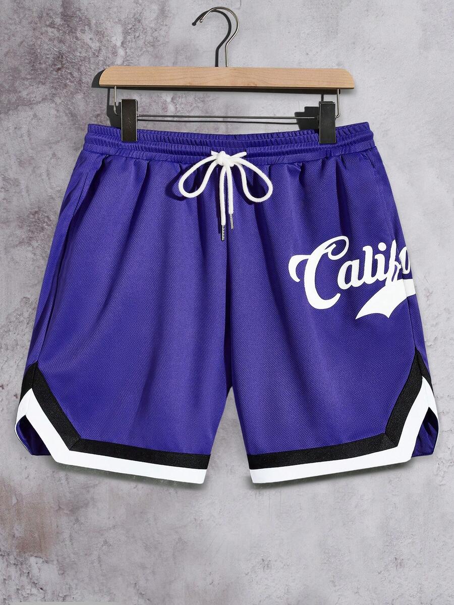 GENTILAND Quần Short Nam Dây kéo Túi Lá thư Giải trí - Màu tím  Violet - Xem 1