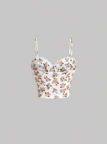 SHEIN MOD 印花蕾絲邊吊帶上衣 - 彩色 - 查看 2