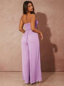 SHEIN SXY Solid Wide Leg Tube Jumpsuit