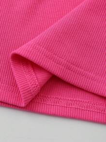 SHEIN Toddler Girls Solid Crop Tank Top - Pink - View 8