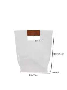 Bolso clutch mini sin cierre doble asa PVC transparente - Blanco - Ver 3