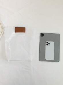 Bolso clutch mini sin cierre doble asa PVC transparente - Blanco - Ver 4