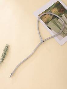 1 collar de decoración de serpiente de diamantes de imitación a la moda para mujer para fiesta para decoración diaria - Plateado - Ver 7