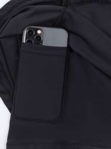 Summer Beach Solid Asymmetrical Waistband Bikini Bottom - Black - View 3