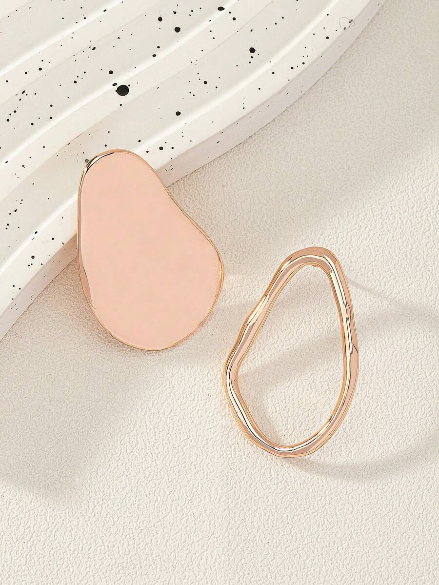 1對復古a/b設計耳環 - 粉色 - 查看 1