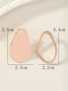 1對復古a/b設計耳環 - 粉色 - 查看 4