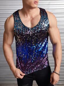 FeverCity Men Sequin Tank Top - Multicolor - View 1