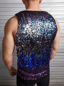 FeverCity Men Sequin Tank Top - Multicolor - View 2
