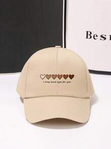 1個女性心形和標語圖案休閒棒球帽，適用於日常生活和街頭