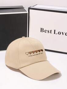 1個女性心形和標語圖案休閒棒球帽，適用於日常生活和街頭