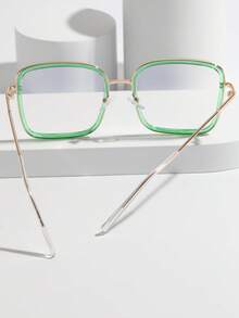 1 Cặp Kính Vuông Trong Suốt Thời Trang Dự Tiệc Phong Cách Đường Phố Thường Ngày Unisex - màu xanh lá - Xem 2