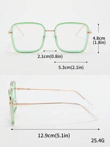 1 Cặp Kính Vuông Trong Suốt Thời Trang Dự Tiệc Phong Cách Đường Phố Thường Ngày Unisex - màu xanh lá - Xem 4