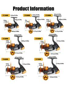 SOUGAYILANG Fishing Reel Ultra-light Smooth Power 12+1 BB Spinning Reel With 5.2:1/5.1:1 High Speed Gear Ratio - Gold - View 6
