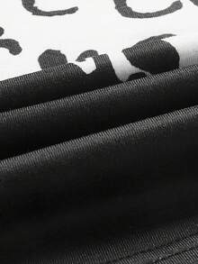 ROMWE MEN Street Life Guys Letter Eye Graphic Tee - Black - View 4