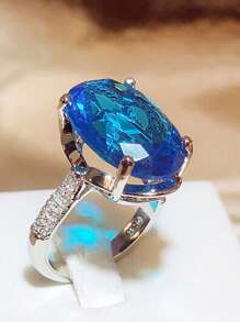 1 Máy Tính Quyến Rũ Đính Đá Cubic Zirconia Trang Trí Nhẫn Đơn Cho Nữ Trang Trí Hàng Ngày Trang Sức Đồng - Nhiều màu - Xem 2