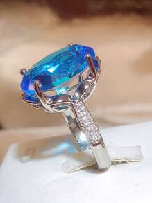 1 Máy Tính Quyến Rũ Đính Đá Cubic Zirconia Trang Trí Nhẫn Đơn Cho Nữ Trang Trí Hàng Ngày Trang Sức Đồng - Nhiều màu - Xem 3