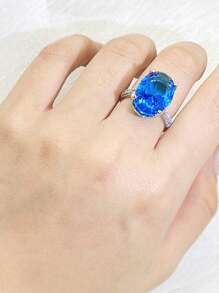 1 Máy Tính Quyến Rũ Đính Đá Cubic Zirconia Trang Trí Nhẫn Đơn Cho Nữ Trang Trí Hàng Ngày Trang Sức Đồng - Nhiều màu - Xem 4