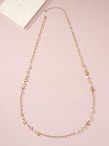 1 Thời Trang Hợp Kim Kẽm Ngọc Trai Giả & Bướm Trang Trí Vòng Cổ Cho Nữ Trang Trí Hàng Ngày - Vàng - Xem 2