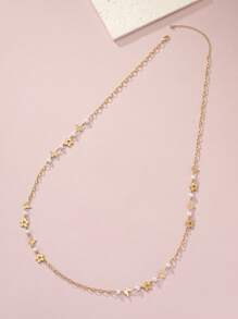 1 Thời Trang Hợp Kim Kẽm Ngọc Trai Giả & Bướm Trang Trí Vòng Cổ Cho Nữ Trang Trí Hàng Ngày - Vàng - Xem 5