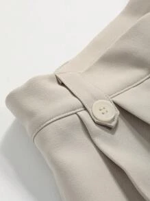 DAZY Chi tiết nếp Cán Hem Quần short - Màu be - Xem 3