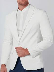 Manfinity NiteLyfe Áo cộc tay Nam Túi Nút phía trước màu trơn Buổi tiệc - trắng - Xem 1