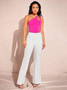 SHEIN BAE Body con abertura de un hombro - Rosa Fucsia - Ver 3