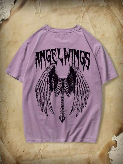 Guys Letter & Skeleton Print Tee