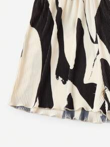 Soleia 圖案印花紙袋腰褶皺短褲 - 黑色 - 查看 4