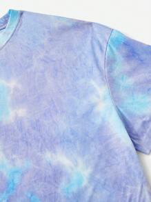 SHEIN EZwear Bộ đồ hai mảnh nữ Cà vạt nhuộm Giải trí - Nhiều màu - Xem 3