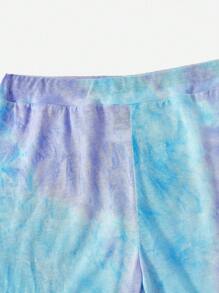 SHEIN EZwear Bộ đồ hai mảnh nữ Cà vạt nhuộm Giải trí - Nhiều màu - Xem 5