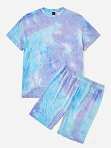 SHEIN EZwear Bộ đồ hai mảnh nữ Cà vạt nhuộm Giải trí - Nhiều màu - Xem 6