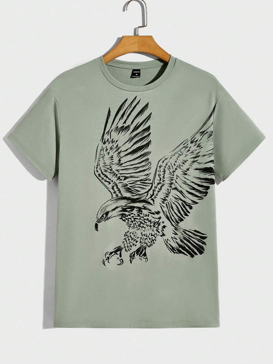 Manfinity LEGND Men Eagle Print Tee - Mint Green - View 1