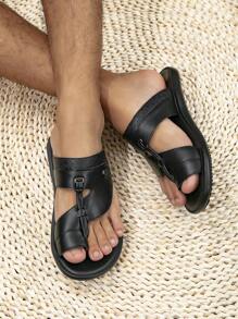 男士夏季傳統阿拉伯拖鞋涼鞋 - 黑色 - 查看 3