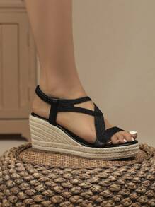 Giày bệt dày và Dép nêm Nữ - màu đen - Xem 2