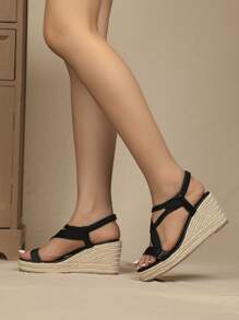 Giày bệt dày và Dép nêm Nữ - màu đen - Xem 5