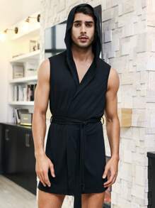 Áo choàng giản dị Nam Túi màu trơn - màu đen - Xem 3