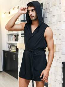 Áo choàng giản dị Nam Túi màu trơn - màu đen - Xem 5