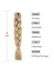 Long Synthetic Hair Braid - Khaki - View 3