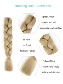 Long Synthetic Hair Braid - Khaki - View 4