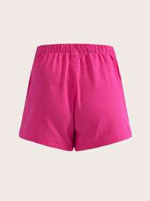 SHEIN 青少年女孩荷葉邊裙裤 - 玫紅色 - 查看 2