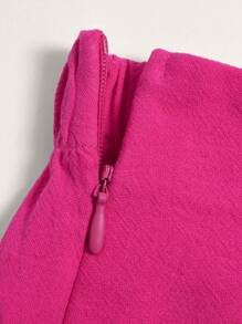 SHEIN 青少年女孩荷葉邊裙裤 - 玫紅色 - 查看 5