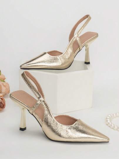 SVRM أحذية نسائية ذات كعب عالي وأصبع مدبب مع حزام خلفي من الجلد، مناسبة للاستخدام الرسمي والعمل، أنيقة وجذابة لحفلات المناسبات الاجتماعية، أنيقة، حفلات، كعب رفيع، كعب رفيع