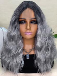 無膠黏綁天然波浪中分短波波鬆糖果棕暗棕18英寸仿真頭髮假髮,天然女人髮型 - 彩色 - 查看 4