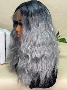 無膠黏綁天然波浪中分短波波鬆糖果棕暗棕18英寸仿真頭髮假髮,天然女人髮型 - 彩色 - 查看 6